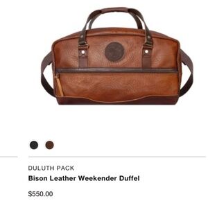 Duluth Bison Leather Weekender Duffel